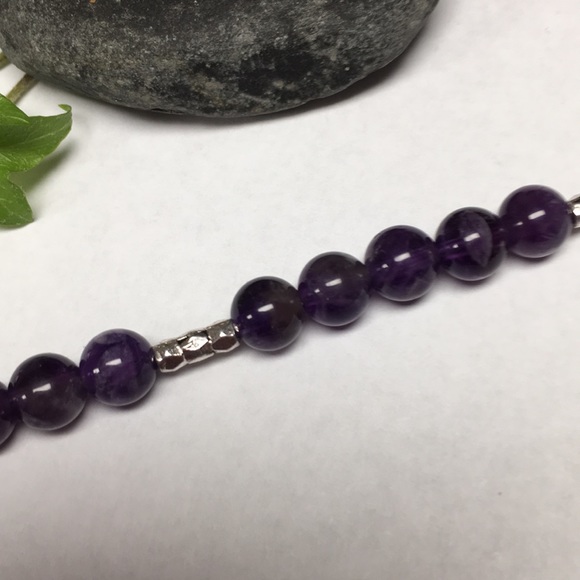 Genuine amethyst bracelet leaf clasp 6 1/2” wrist - Picture 6 of 6